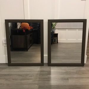** 2 Mirrors 24”x31”- Brown Frame**